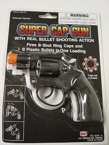 8 Shot Black Super Detective .38 CAP Pistol          $9.60